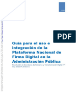 Guía para El Uso e Integración de La Plataforma Nacional de Firma Digital en La Administración Pública
