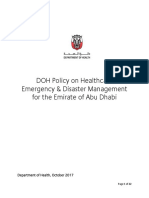 DOH Policy On Healthcare Emergency & Disaster Management For The Emirate of Abu Dhabi