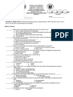 Ilide - Info Mapeh 7 1st Quarter Exam PR