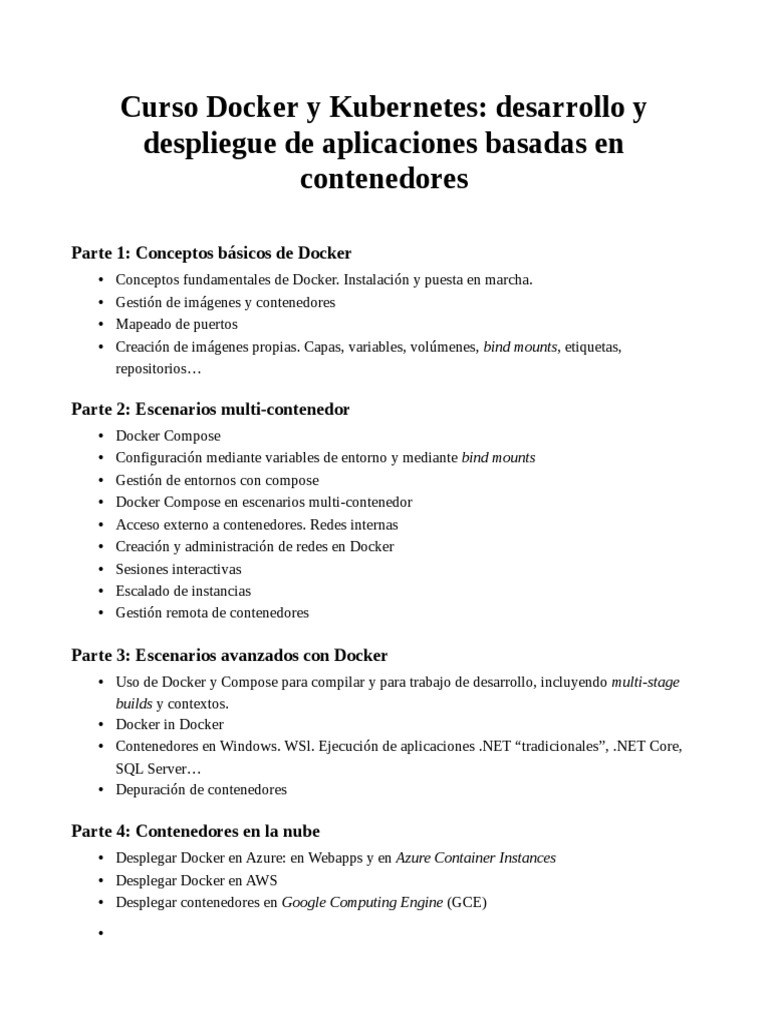 Curso Dockers y Kubernetes | PDF | Desarrollo de software | Informática