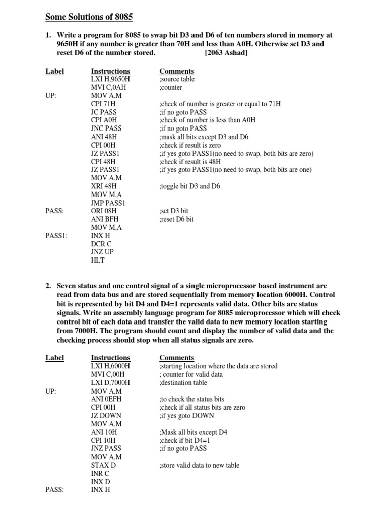 Microprocessor Programming Solution | PDF | Binary Coded Decimal ...