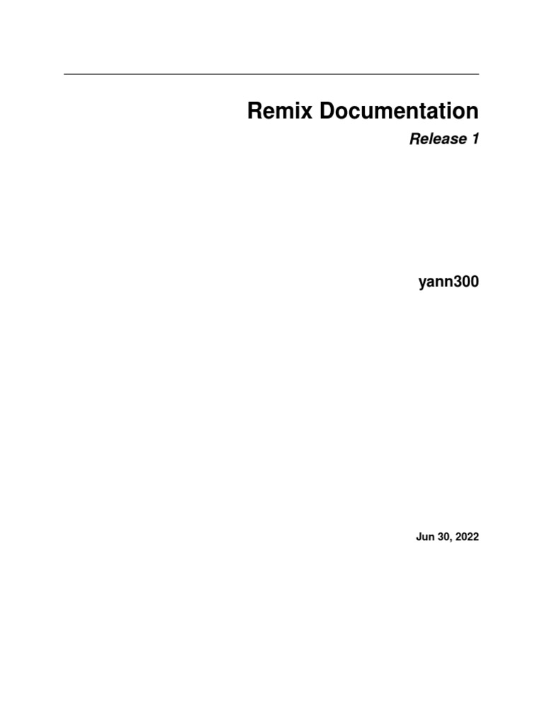 Remix IDE Documentation Overview | PDF | Computer File | Icon (Computing)
