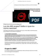 Luz Do ABS Acesa - Saiba o Que É e Como Resolver!