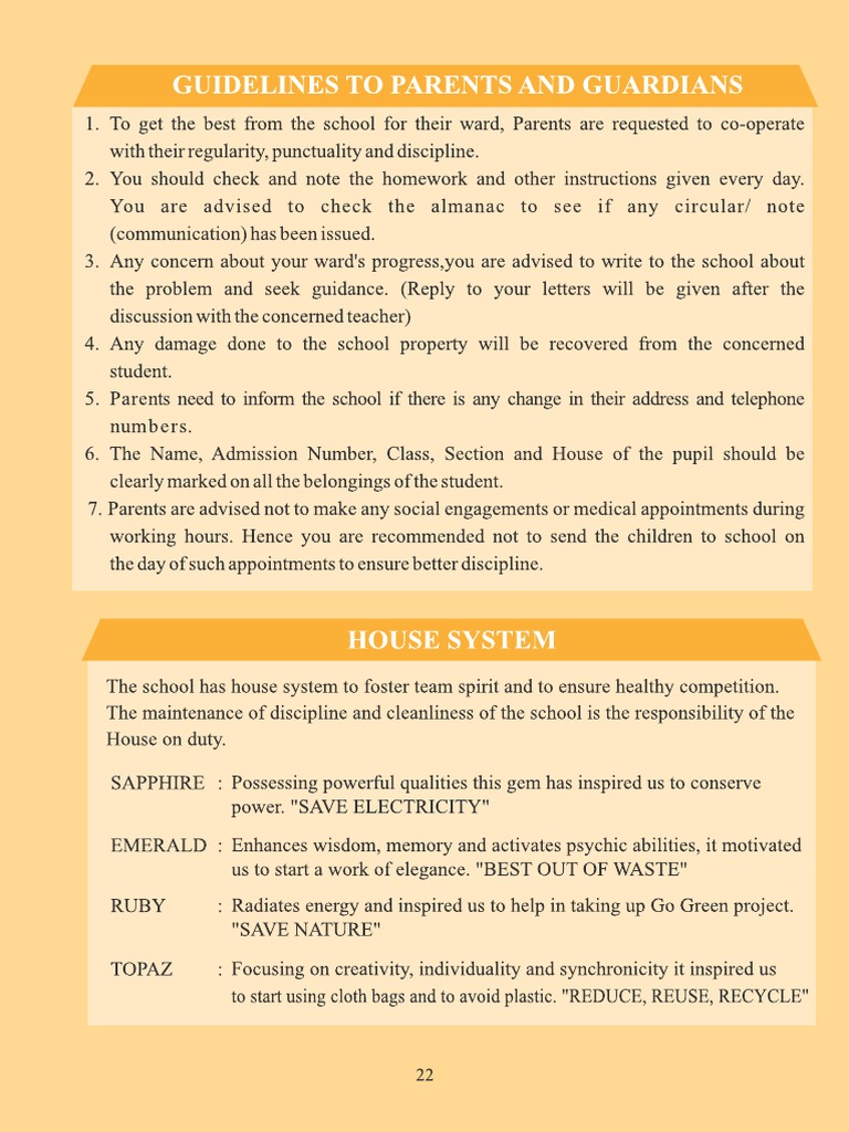 Parents Guidelines & Uniform PDF