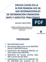 Experiencias Claves en La Adopción Por Primera Vez de Las NIIF Y Aspectos Tributarios