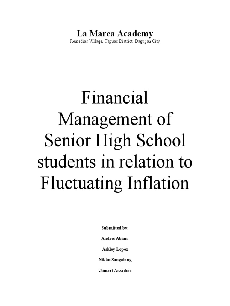 Financial Management of SHS Students | PDF | Survey Methodology | Inflation
