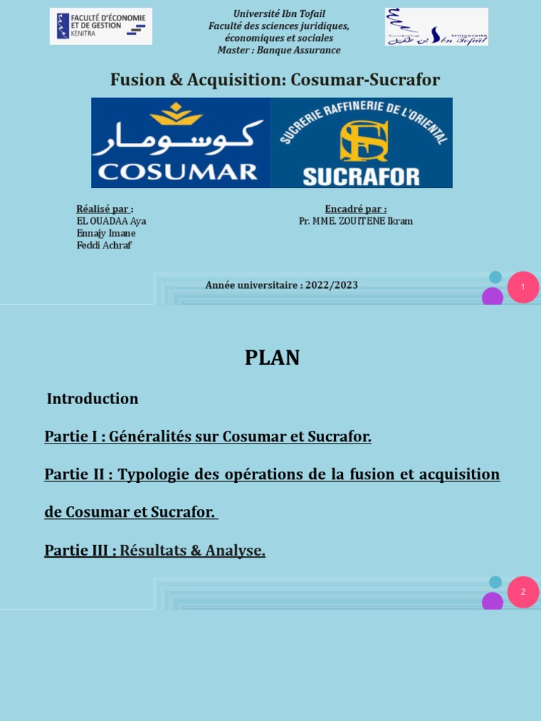 Fusion Cosumar-Sucrafor: Analyse 2023 | PDF | Offre publique | Fusions ...