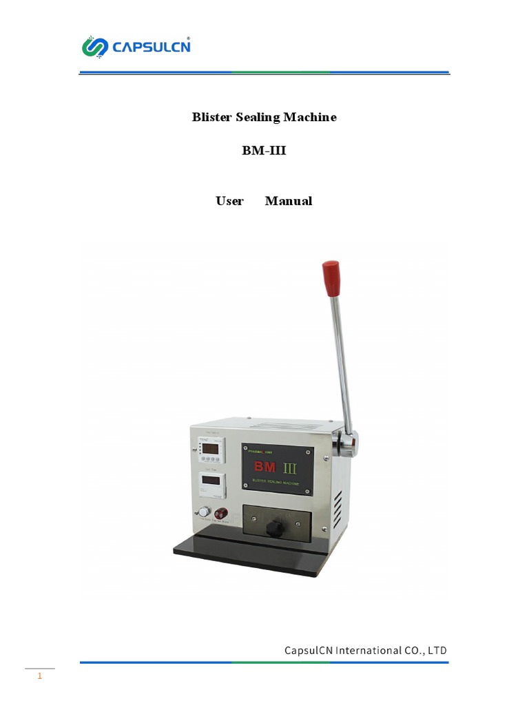 BM-III Blister Sealing Machine | PDF | Tablet (Pharmacy) | Switch