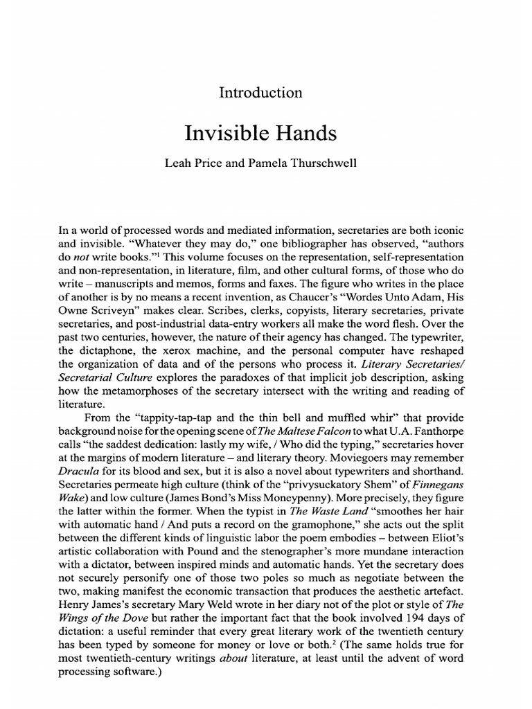 Price+intro+Invisible Hands PDF Typewriter Mina Harker