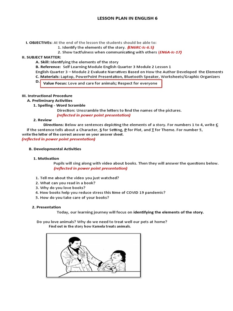 Cot Elements of Story 2022 PDF English Language Narration