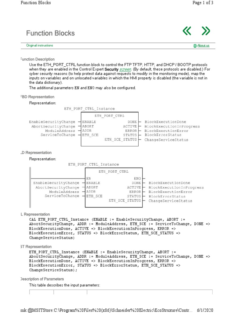 ETH - PORT - CTRL Function Block | PDF | File Transfer Protocol ...