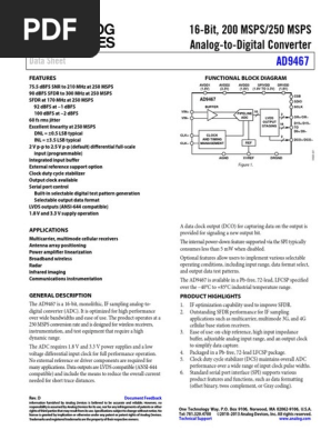 AD9467 | PDF | Analog To Digital Converter | Electricity