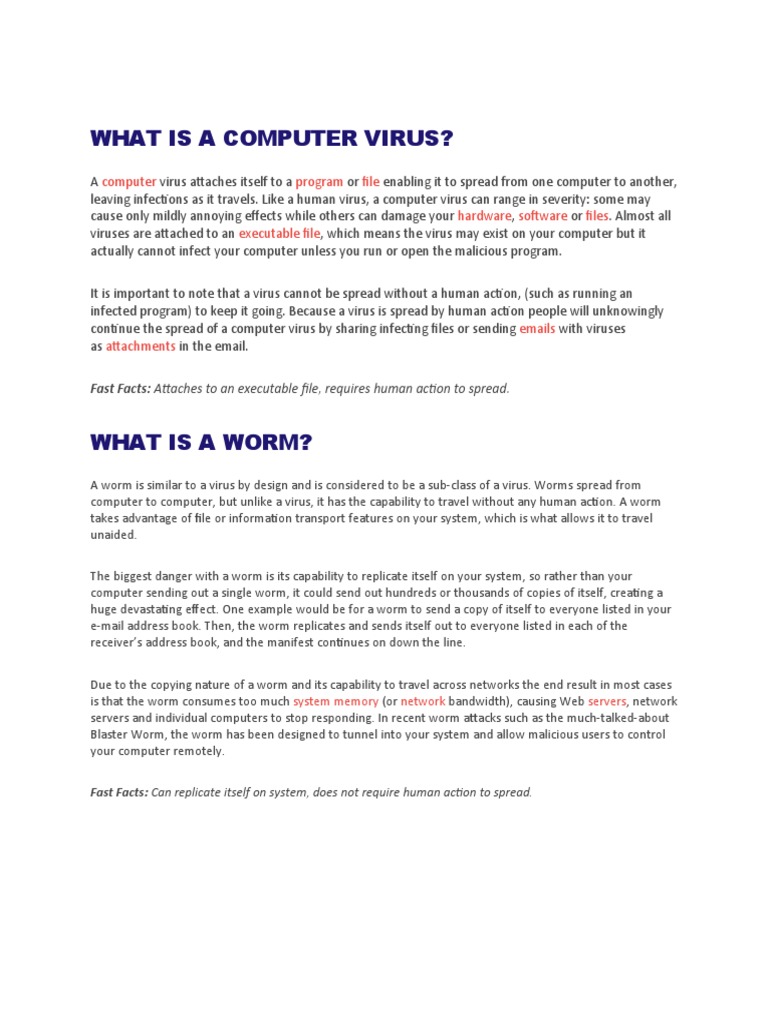 How computer viruses spread and how to protect against them | PDF ...