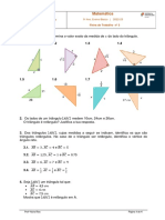 Ficha de Trabalho Matemática Triângulos Trapézios Prismas