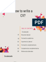 How To Write A CV