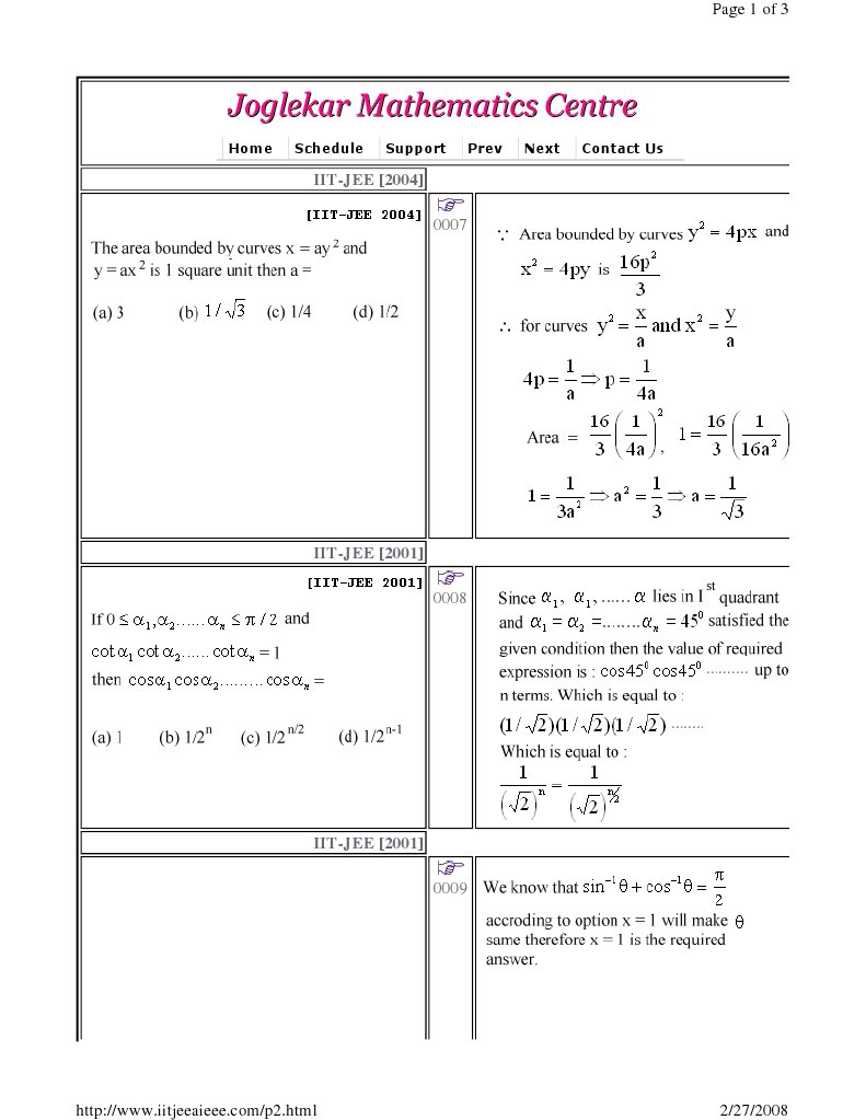 IIT-JEE Exam Papers Archive | PDF