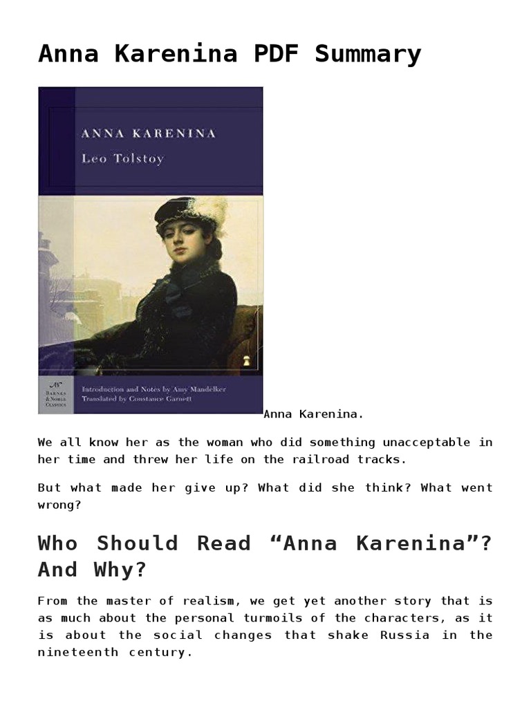 Anna Karenina PDF Summary | PDF | Anna Karenina