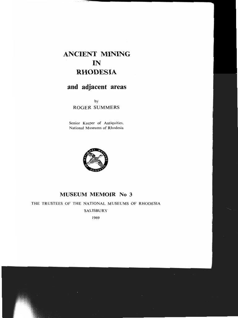 Summers R Ancient Mining 1969 Pdf Iron Copper