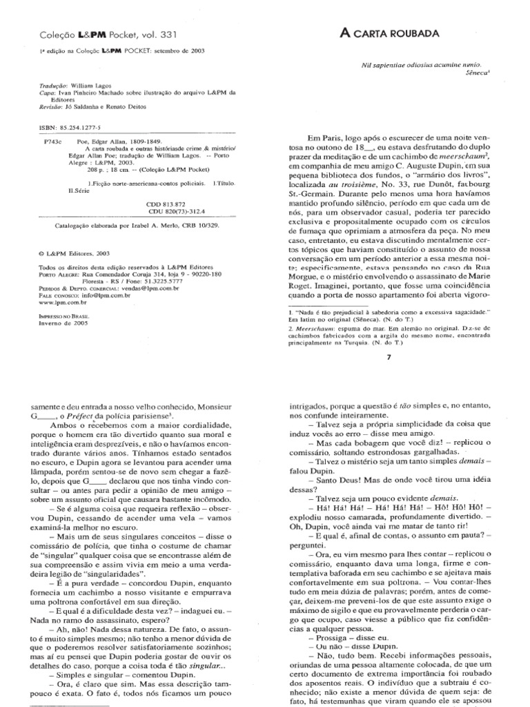 A Carta Roubada | PDF