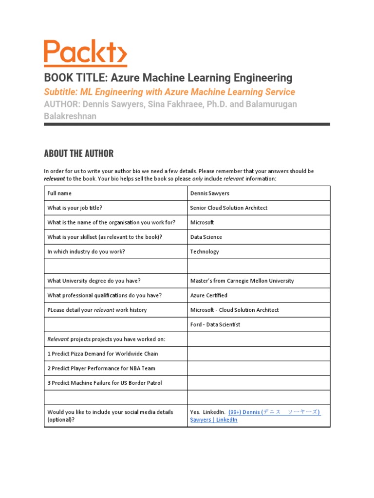 Sample Outline Azure Machine Learning Engineering PDF Machine