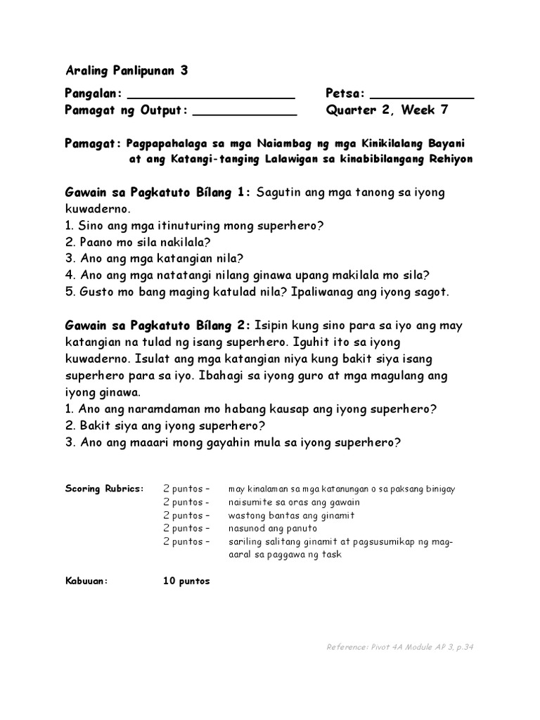 Ap Activity Sheets Q2WK7 | PDF