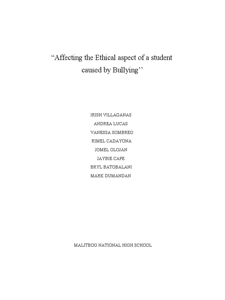 Affecting the ethical aspect of a student caused by bullying by group 2