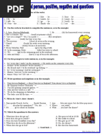 Present Simple - 3rd Person, Positive, Negative, Questions