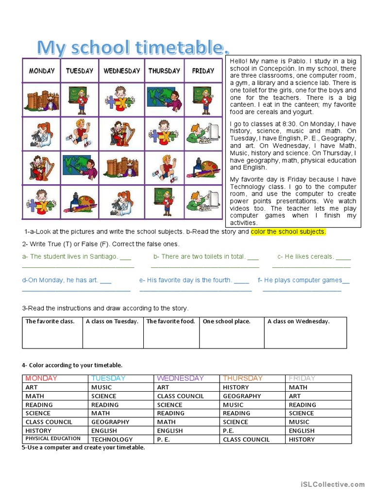 School Timetable Pdf Physical Education Science