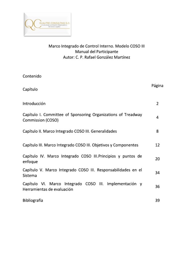 Modelo de Control Interno COSO | PDF