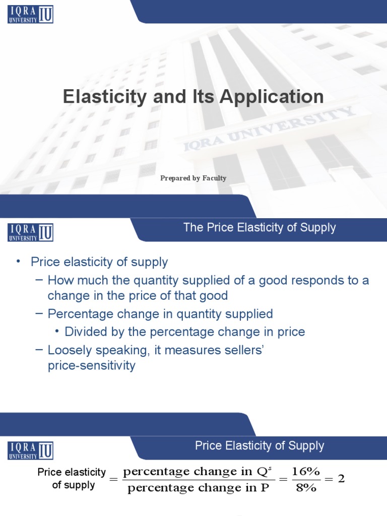 Week 6 Price Elasticity of Supply PDF Elasticity (Economics
