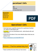 Specialized Cells Functions