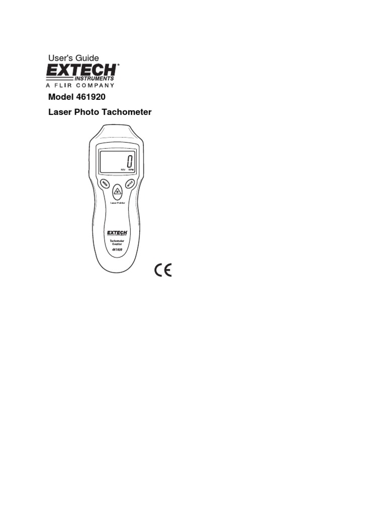 User's Guide Model 461920 Laser Photo Tachometer PDF Laser Equipment