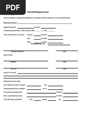 Combined Time Off Request Form