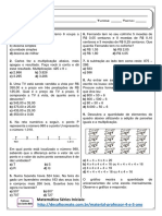 Questões de matemática sobre números, operações e gráficos