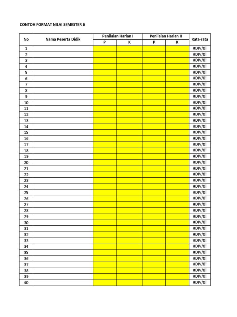 Contoh Format Penentuan Nilai Ujian Sekolah Per Mata Pelajaran Untuk ...