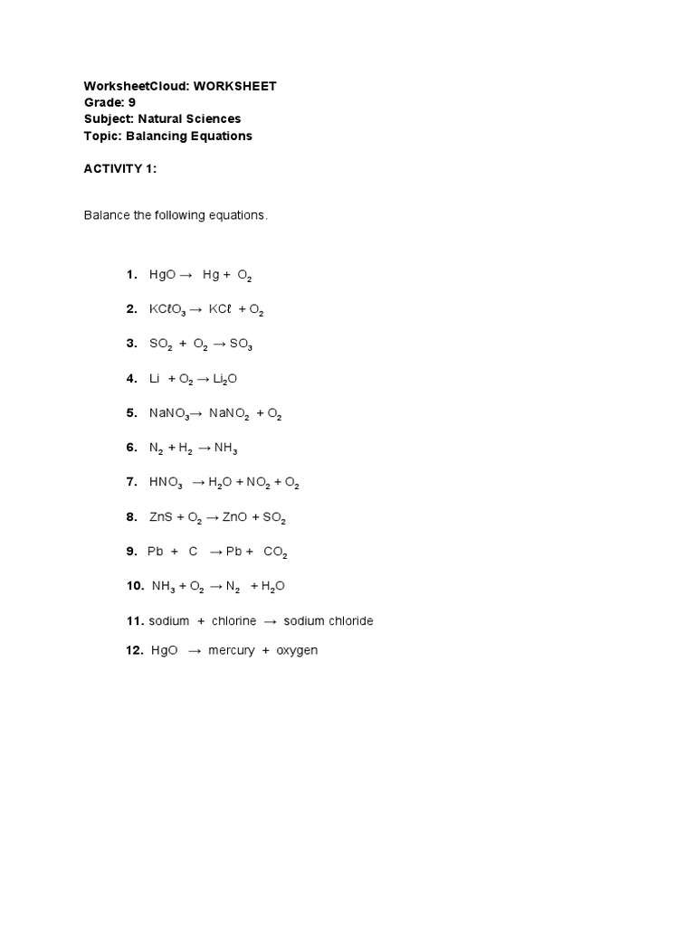 WSC G9 NaturalSciences Balancing Equations Lesson 2.ws11 PDF