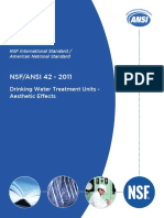 NSF 42 (2011) - Drinking Water Treatment Units - Aesthetic Effects