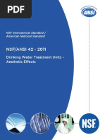 NSF 42 (2011) - Drinking Water Treatment Units - Aesthetic Effects