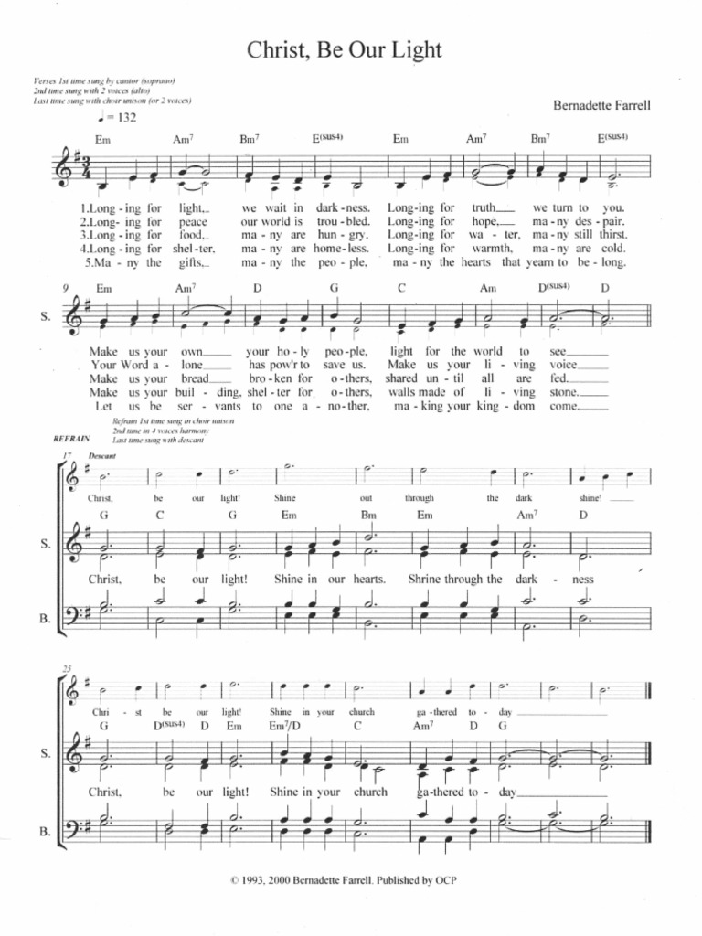 Christ Be Our Light Youtube Video Lyrics