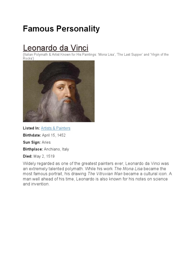 Famous Personality | PDF