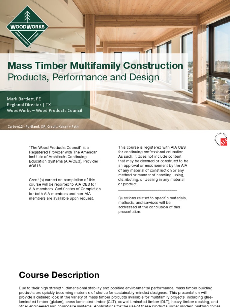 Presentation Slides Bartlett Mass Timber Construction Multifamily
