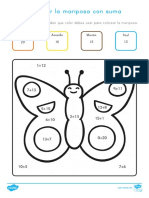 La Suma y La Mariposa Colorear Con Numeros