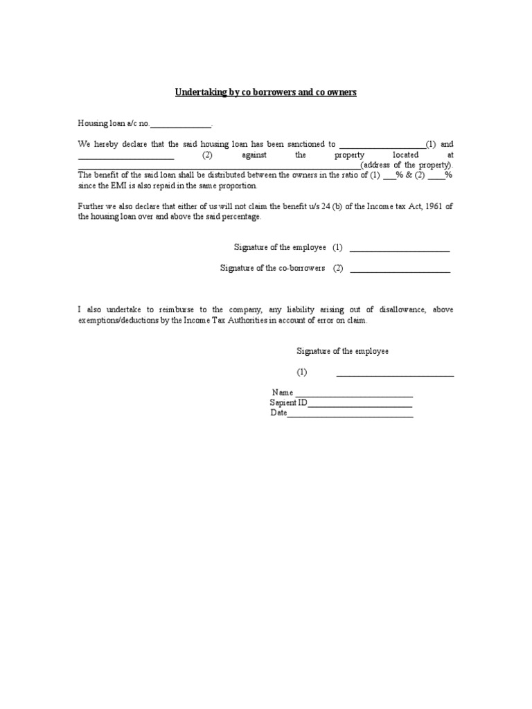 01 Format Declaration Joint Housing Loan PDF