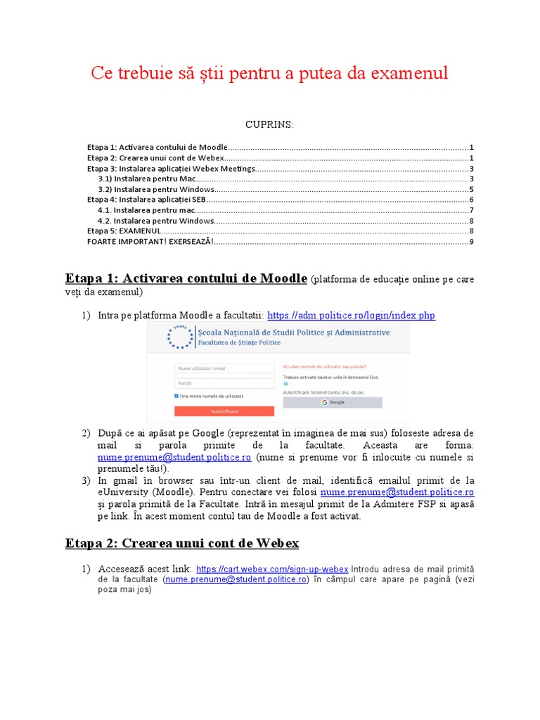 Instructiuni Examen - 0 2 | PDF