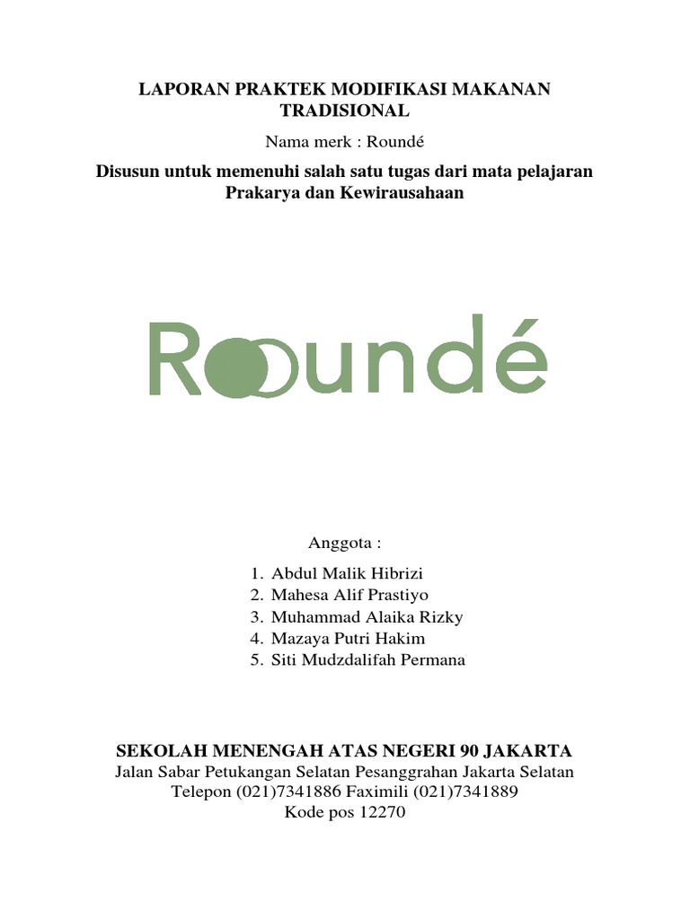 Laporann Praktek Modifikasi Makanan - Rounde | PDF