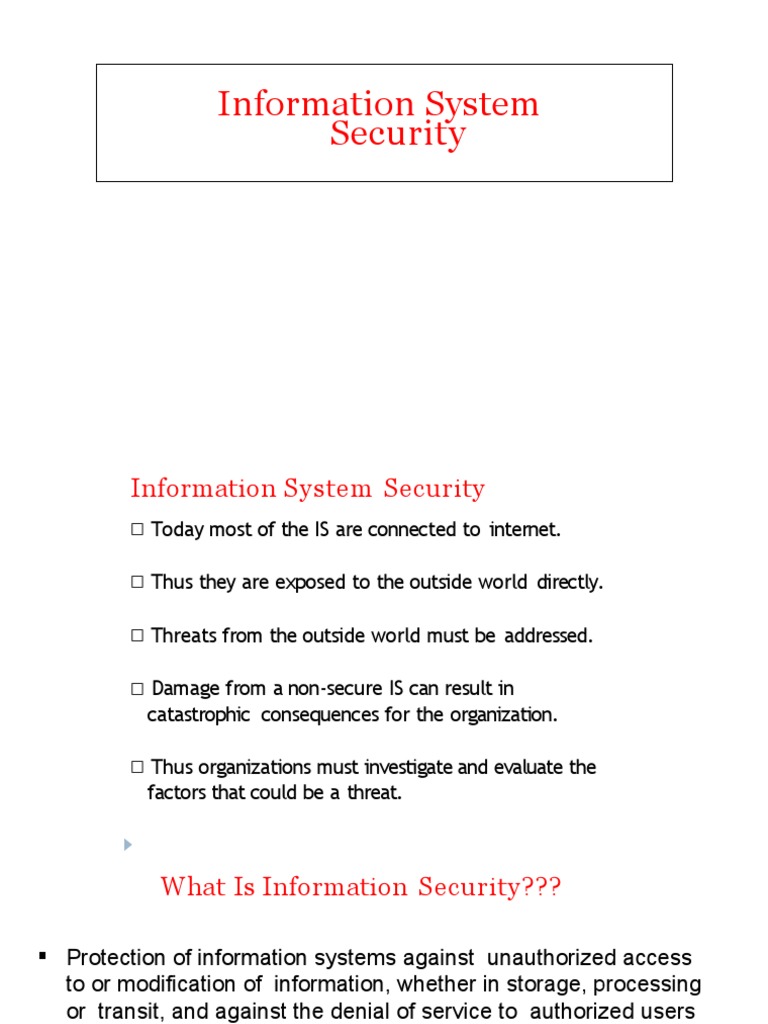 Information System Security Overview | PDF | Information Security ...