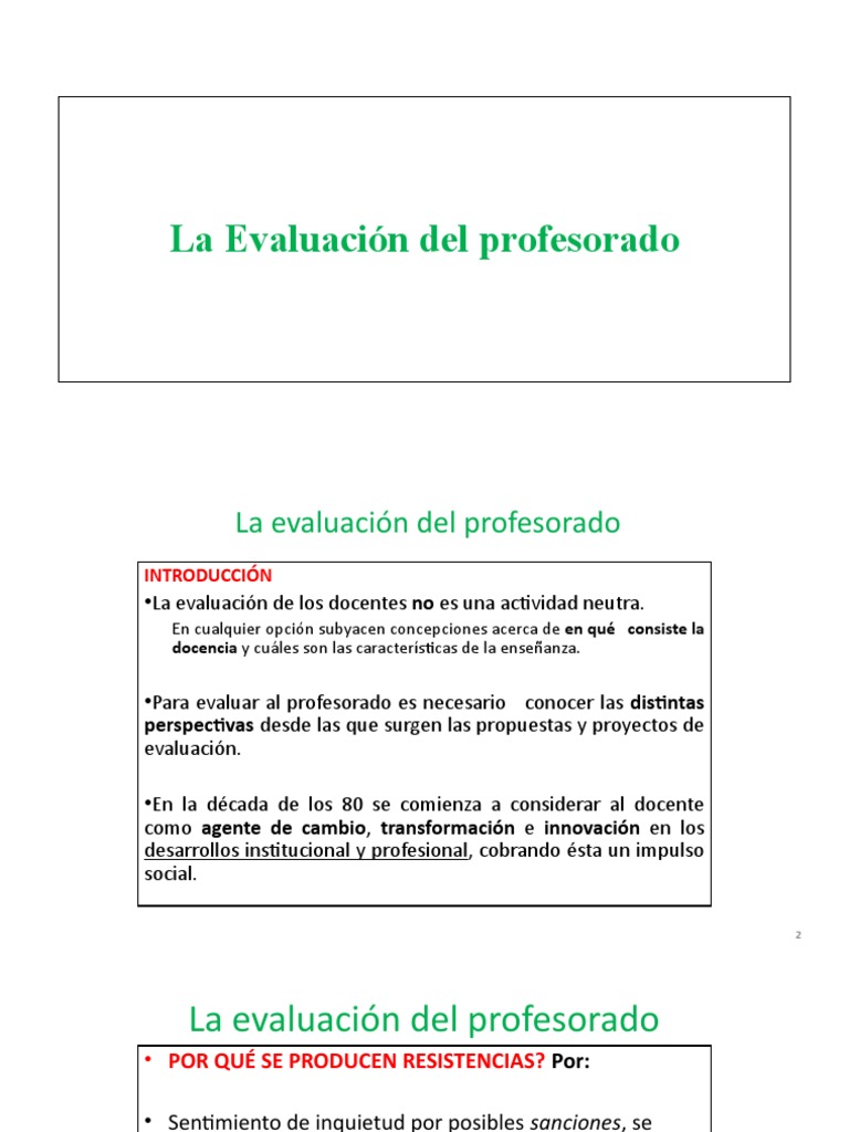 Evaluación del Profesorado y su Impacto | PDF | Evaluación | Maestros