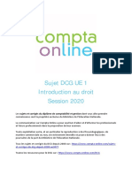 Sujet 2020 Dcg Ue1 Introduction Au Droit Compresse