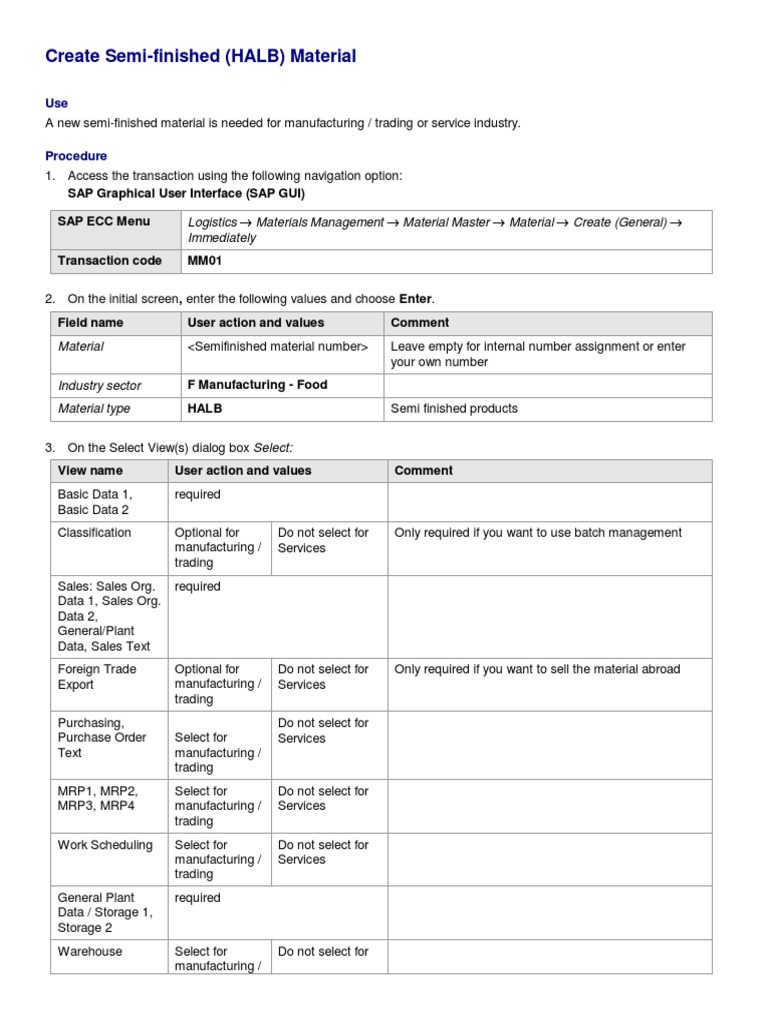 Material Master - HALB Material | Download Free PDF | Business | Computing