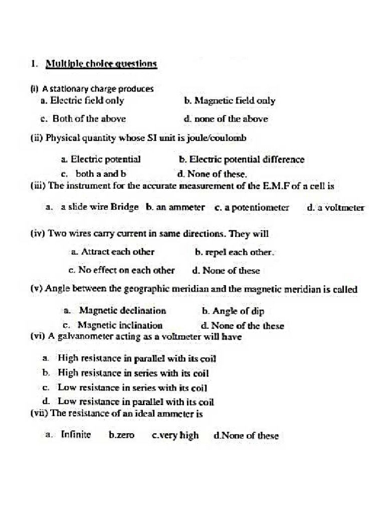 1 Mark Questions PDF